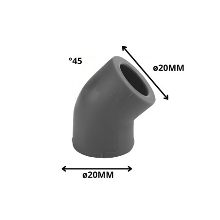 CODO POLIFUSION 45 X 20 MM