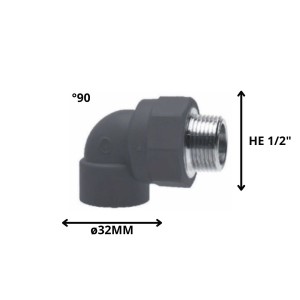 CODO POLIFUSION ROSCA METAL HE 32 MM 1/2"