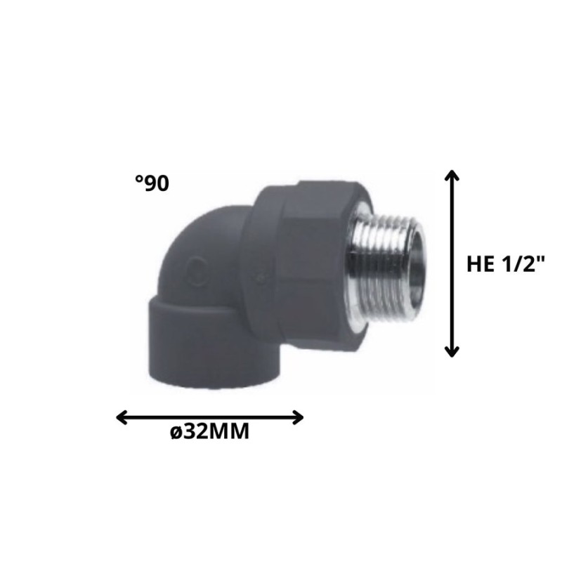 CODO POLIFUSION ROSCA METAL HE 32 MM 1/2"