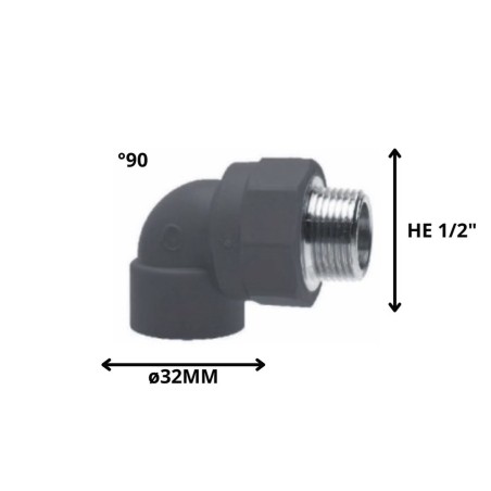 CODO POLIFUSION ROSCA METAL HE 32 MM 1/2"