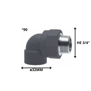 CODO POLIFUSION ROSCA METAL HE 32 MM 3/4"