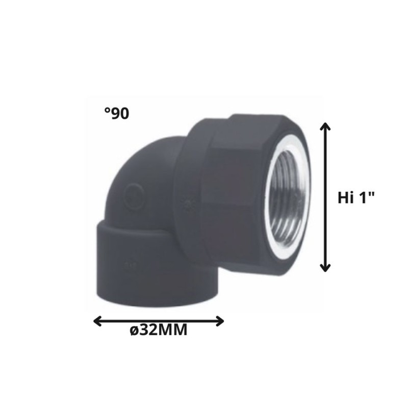 CODO POLIFUSION ROSCA METAL HI 32 MM 1 "