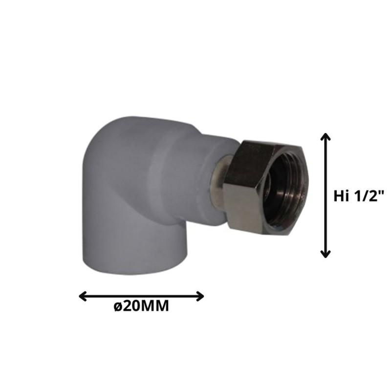 CODO POLIFUSION ROSCA METAL HI*20 MM 1/2" GIRABLE