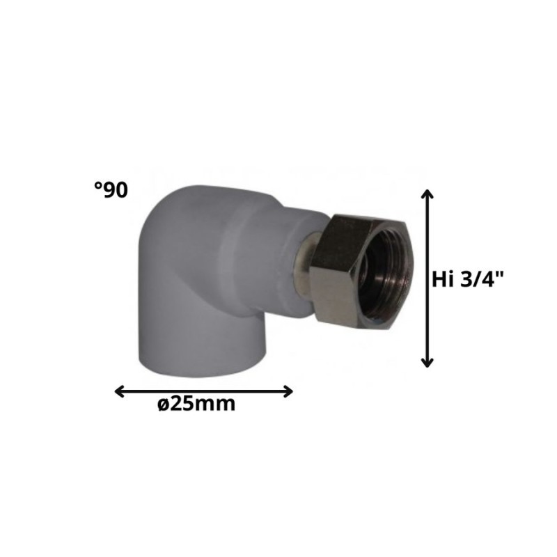 CODO POLIFUSION ROSCA METAL HI*25 MM 3/4" GIRABLE