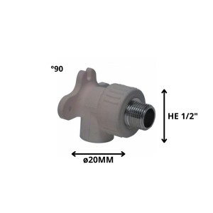 CODO POLIFUSION ROSCA METAL HE 20 MM1/2" CON SOPOR