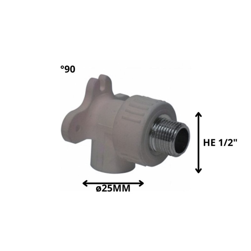 CODO POLIFUSION ROSCA METAL HE 25 MM 1/2" CON SOPO