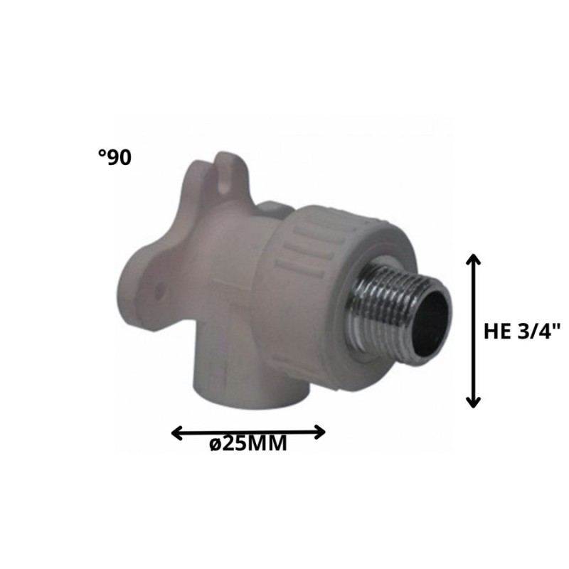 CODO POLIFUSION ROSCA METAL HE 25 MM 3/4" CON SOPO