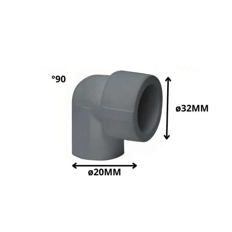 CODO POLIFUSION REDUCCION 32X20 MM