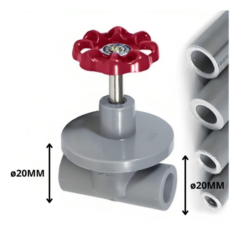 LLAVE POLIFUSION PASO 20 MM MANILLA METAL ROJ/AZUL