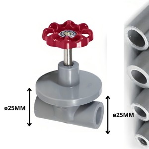 LLAVE POLIFUSION PASO 25 MM MANILLA METAL ROJ/AZUL