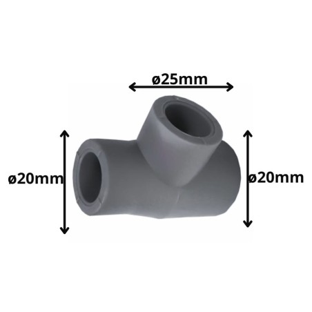 TEE POLIFUSION REDUCCION 20X25X20 MM