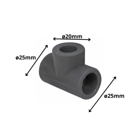 TEE POLIFUSION REDUCCION 25X20X25 MM