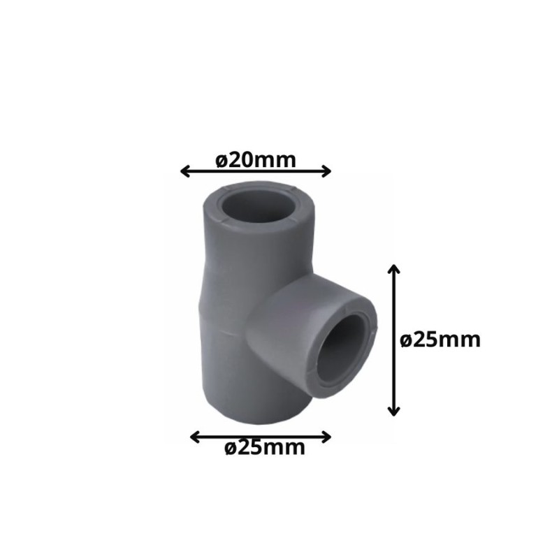 TEE POLIFUSION REDUCCION 25X25X20 MM