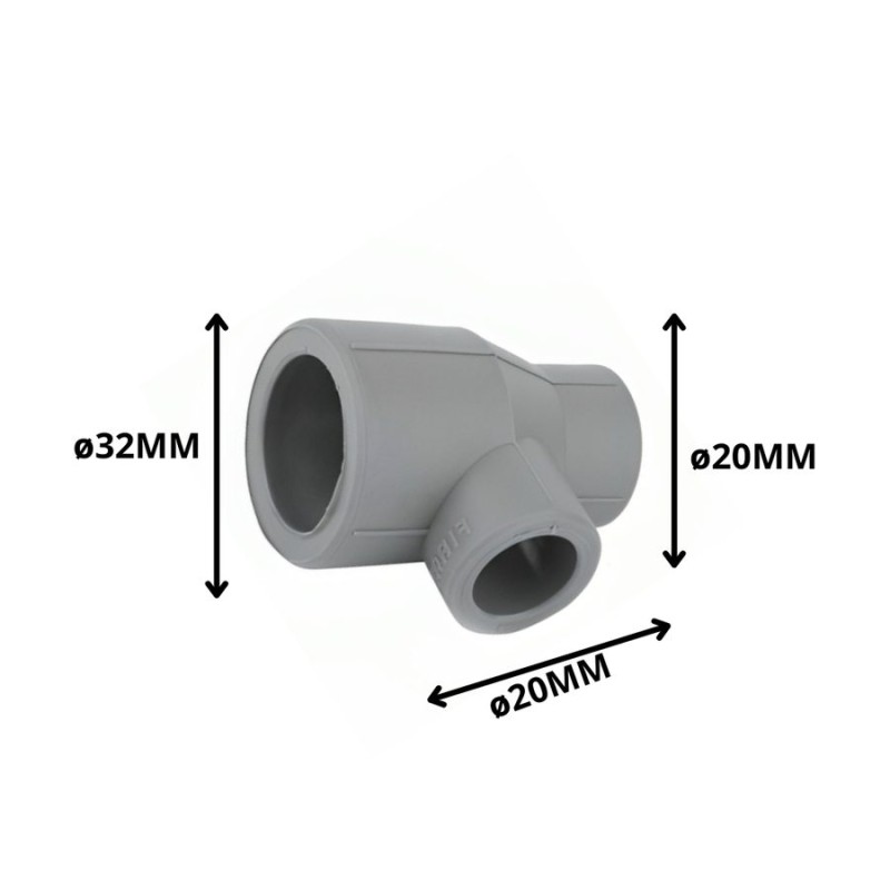 TEE POLIFUSION REDUCCION 32X20X20 MM