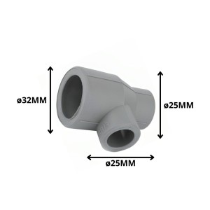 TEE POLIFUSION REDUCCION 32X25X25 MM