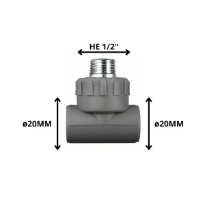 TEE POLIFUSION ROSCA METAL HE 20 MM 1/2"
