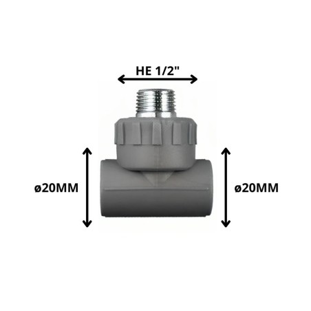 TEE POLIFUSION ROSCA METAL HE 20 MM 1/2"