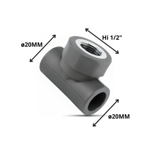 TEE POLIFUSION ROSCA METAL HI 20 MM 1/2"