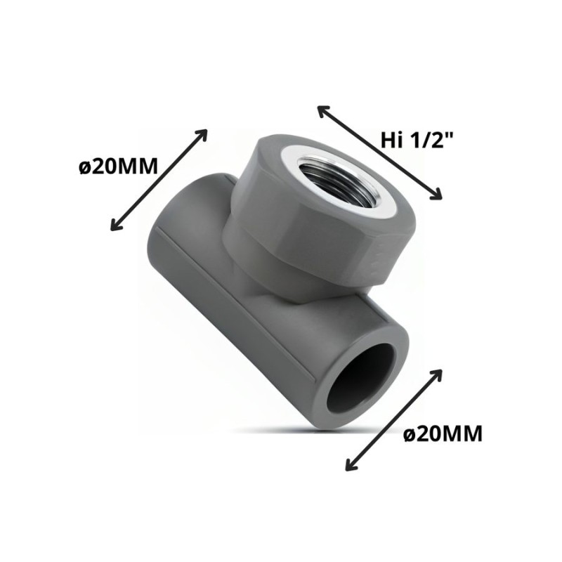 TEE POLIFUSION ROSCA METAL HI 20 MM 1/2"