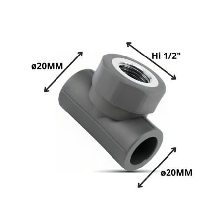 TEE POLIFUSION ROSCA METAL HI 20 MM 1/2"