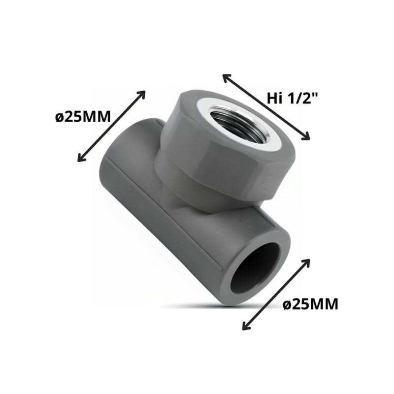 TEE POLIFUSION ROSCA METAL HI 25 MM 1/2"
