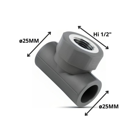 TEE POLIFUSION ROSCA METAL HI 25 MM 1/2"