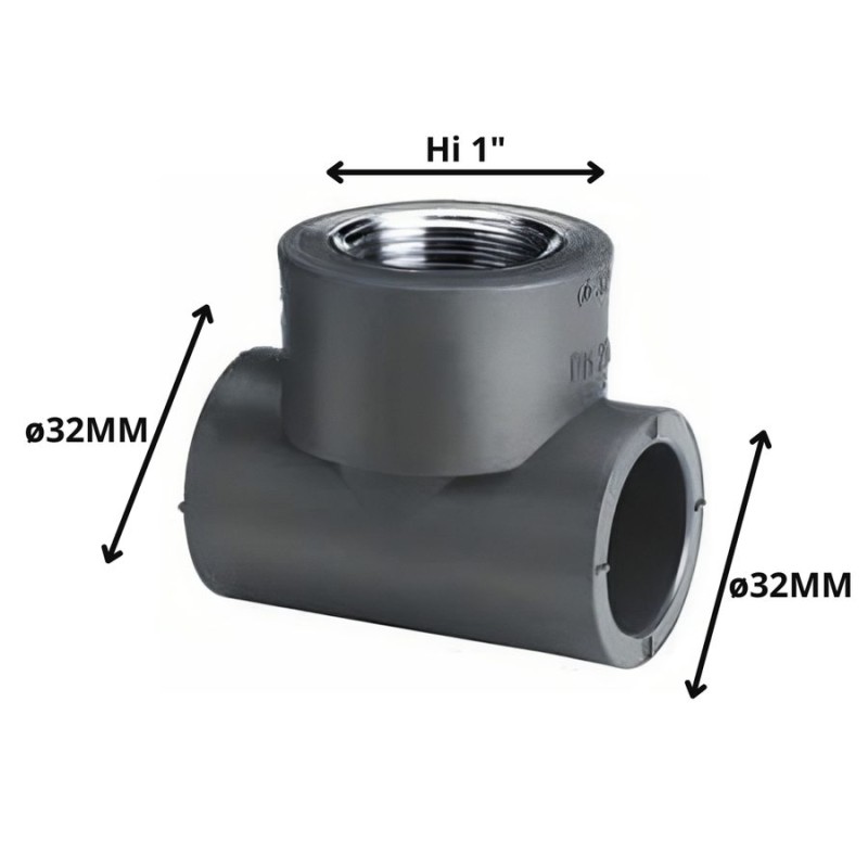 TEE POLIFUSION ROSCA METAL HI 32 MM 1 "