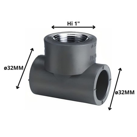 TEE POLIFUSION ROSCA METAL HI 32 MM 1 "