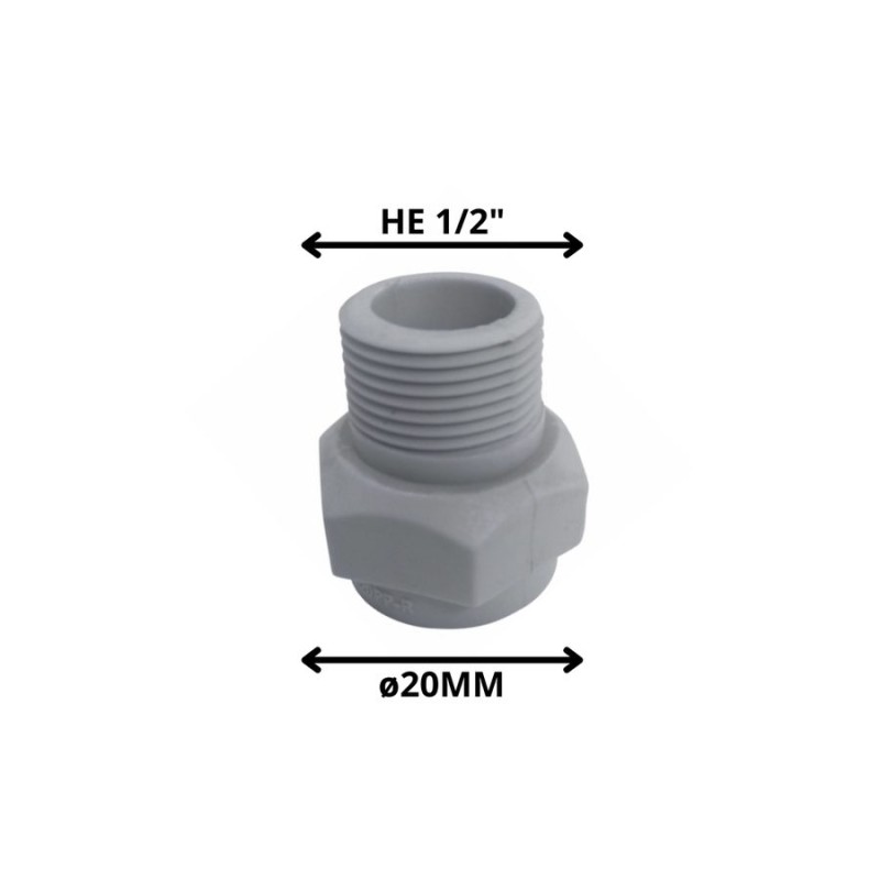 TERMINAL POLIFUSION ROSCA POLIFU HE 20 MM X 1/2"