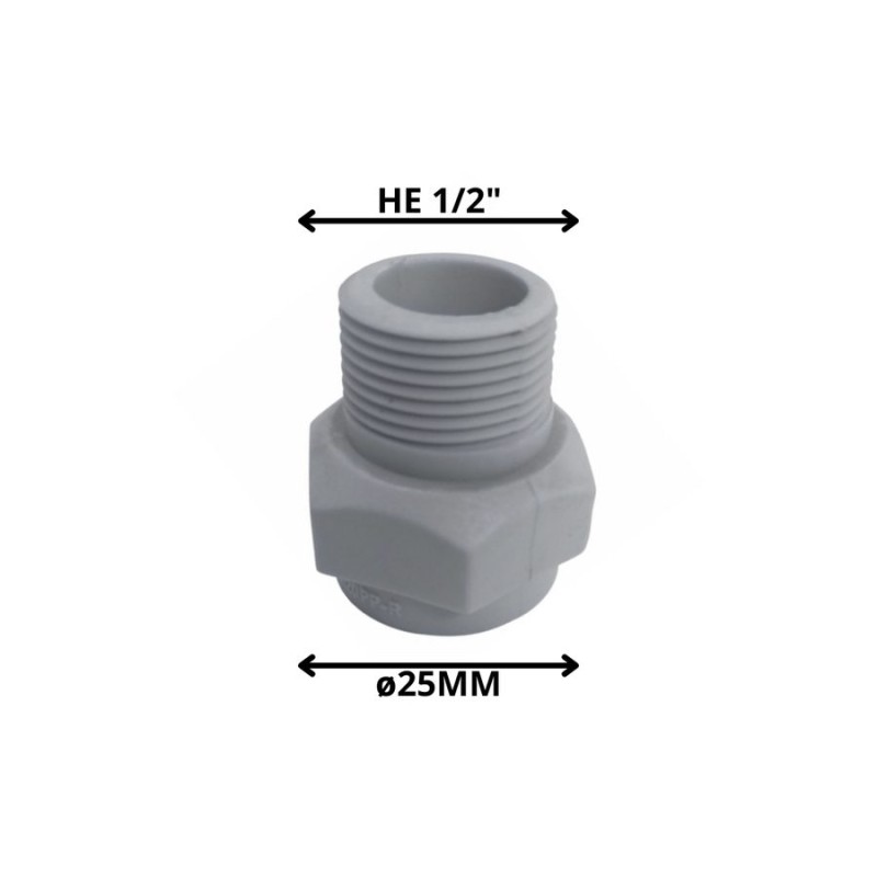 TERMINAL POLIFUSION ROSCA POLIFU HE 25 MM X 1/2"