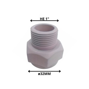 TERMINAL POLIFUSION ROSCA POLIFU HE 32 MM X 1 "