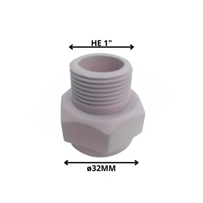TERMINAL POLIFUSION ROSCA POLIFU HE 32 MM X 1 "