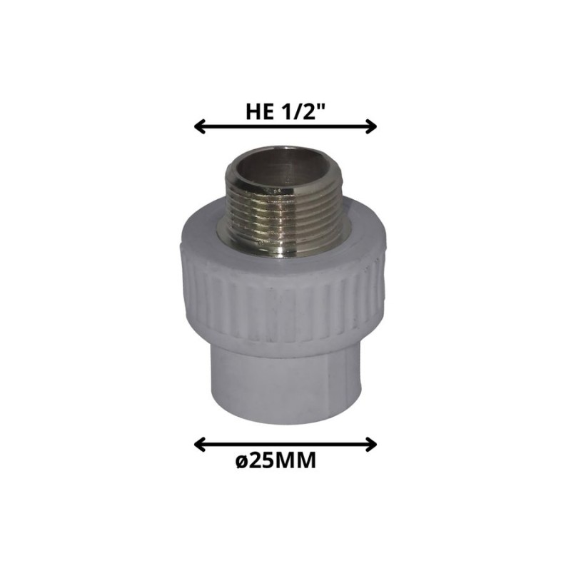 TERMINAL POLIFUSION ROSCA METAL HE 25X1/2"