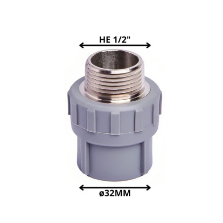 TERMINAL POLIFUSION ROSCA METAL HE 32X1/2"