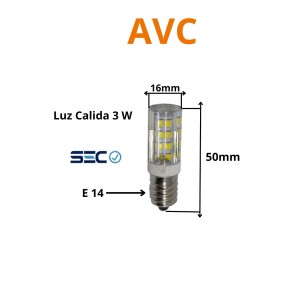 AMPOLLETA LED AVC REFRIGERADOR E14 3000K 21CH064
