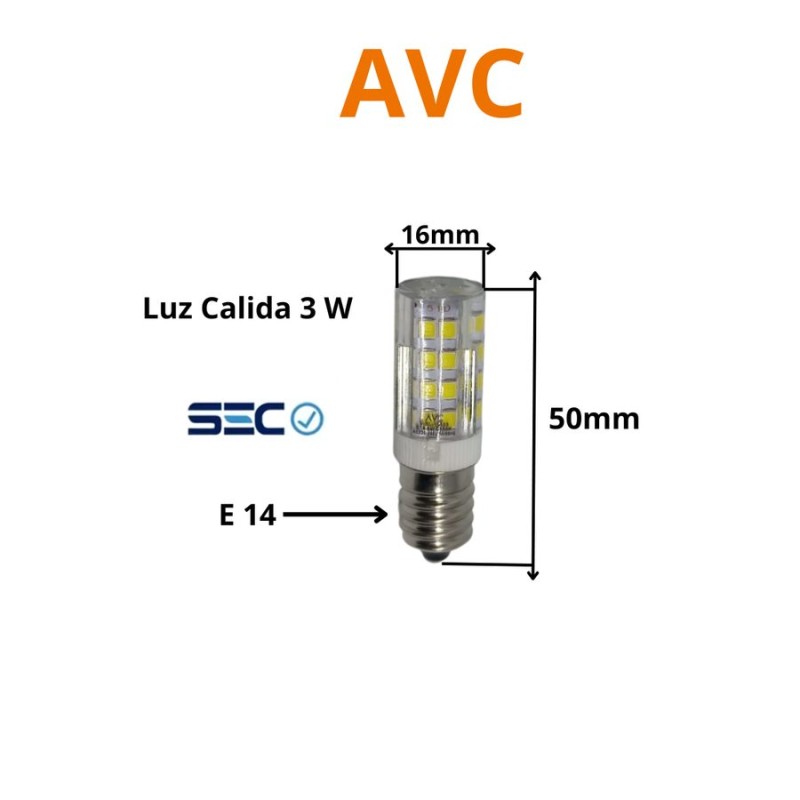 AMPOLLETA LED AVC REFRIGERADOR E14 3000K 21CH064