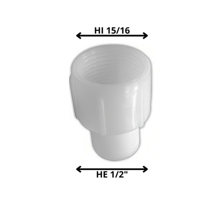 ADAPTADOR PLASTICO 15/16 HI X 1/2 HE