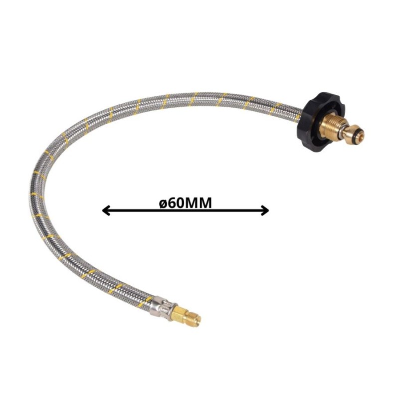 FLEXIBLE GAS REGULADOR 45 KG ACERO INOX 7/8X7/16 6