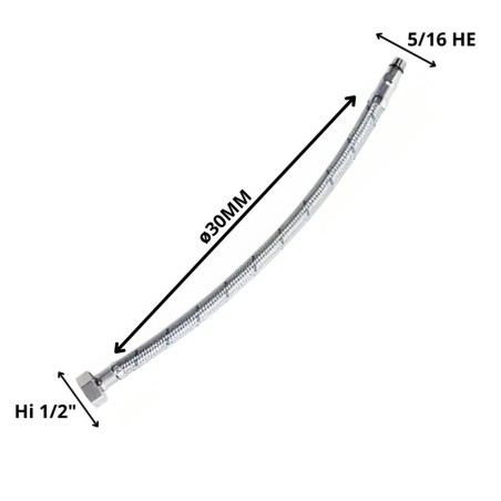 FLEXIBLE AGUA 1/2 HI X 5/16 HE MONOMANDO 30 CM