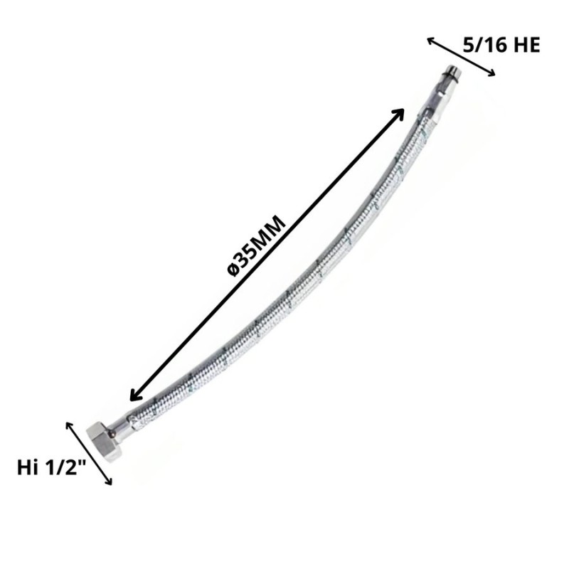 FLEXIBLE AGUA 1/2 HI X 5/16 HE MONOMANDO 35 CM