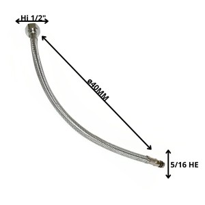 FLEXIBLE AGUA 1/2 HI X 5/16 HE MONOMANDO 40 CM
