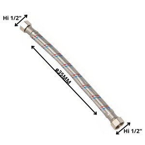 FLEXIBLE AGUA 1/2 HI X 1/2 HI REFORZADO 35 CM