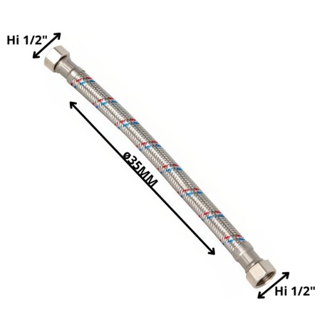 FLEXIBLE AGUA 1/2 HI X 1/2 HI REFORZADO 35 CM