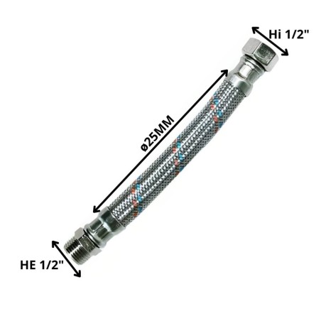 FLEXIBLE AGUA 1/2 HI X 1/2*HE REFORZADO 25 CM PARA