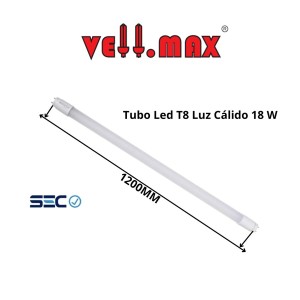 TUBO LED VELLMAX LUZ CALI 18 W TUBO VIDRIO GRANDE