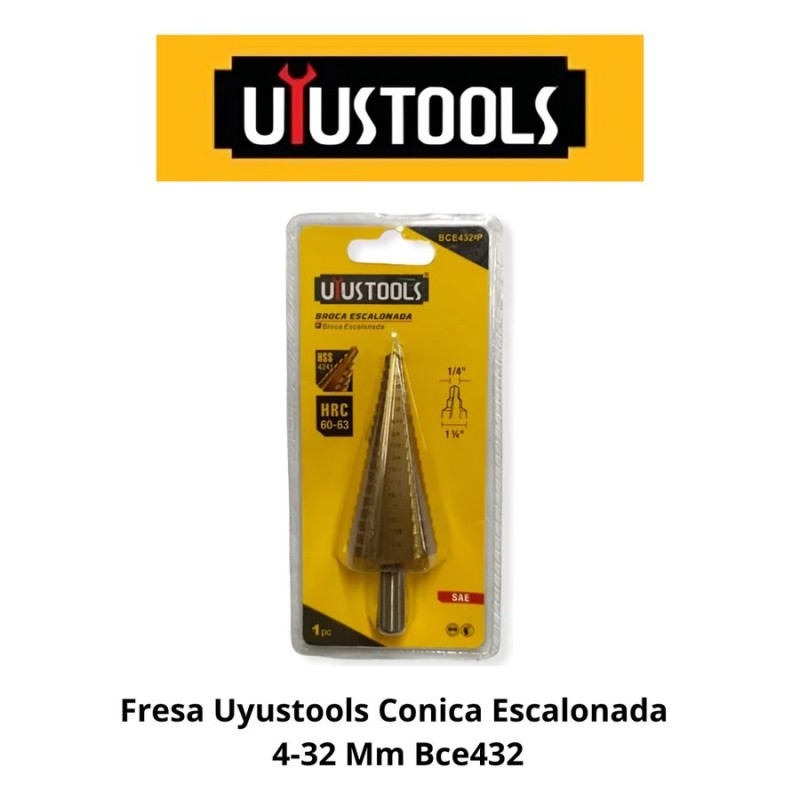 BROCA CONICA ESCALONADA UYUSTOOLS 4-32 MM BCE432