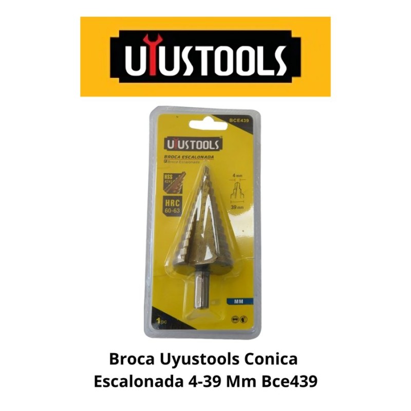 BROCA CONICA ESCALONADA UYUSTOOLS 4-39 MM BCE439
