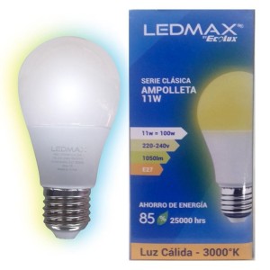 AMPOLLETA LED LEDMAX LUZ CALIDA 11 W 100W E-27