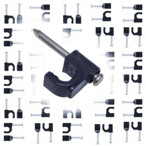 GRAMPA CON CLAVO PARA CABLE COAXIAL NEGRA 5,0 MM