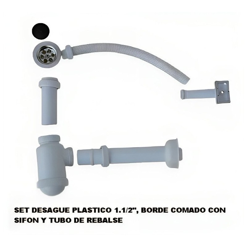 DESAGUE LAVAPLATO TAUMM PLASTICO CON SIFON Y REBAL